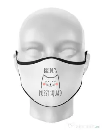 Masca personalizata reutilizabila Brides pussy squad 2 Alb
