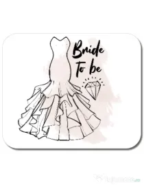 Mousepad personalizat Bride to be Alb