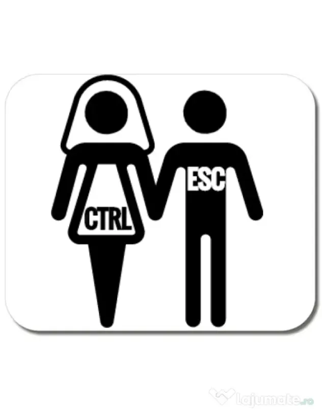 Mousepad personalizat Control escape Alb