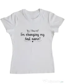Tricou Mireasa ADLER Last name Alb