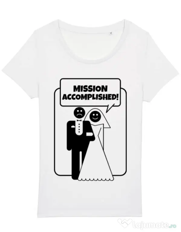 Tricou Mireasa STANLEY STELLA Mission Accomplished Alb