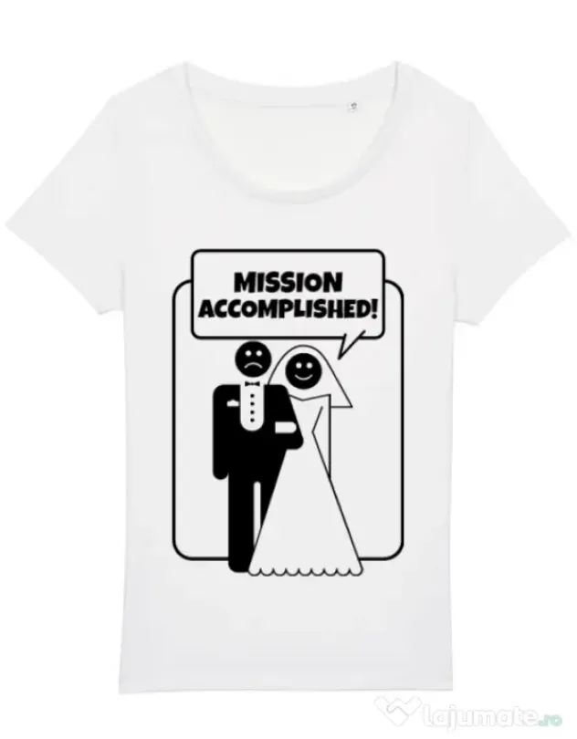 Tricou Mireasa STANLEY STELLA Mission Accomplished Alb