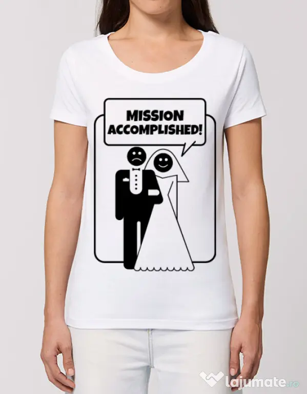 Tricou Mireasa STANLEY STELLA Mission Accomplished Alb