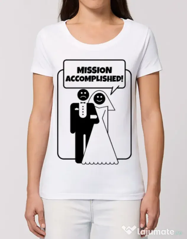 Tricou Mireasa STANLEY STELLA Mission Accomplished Alb