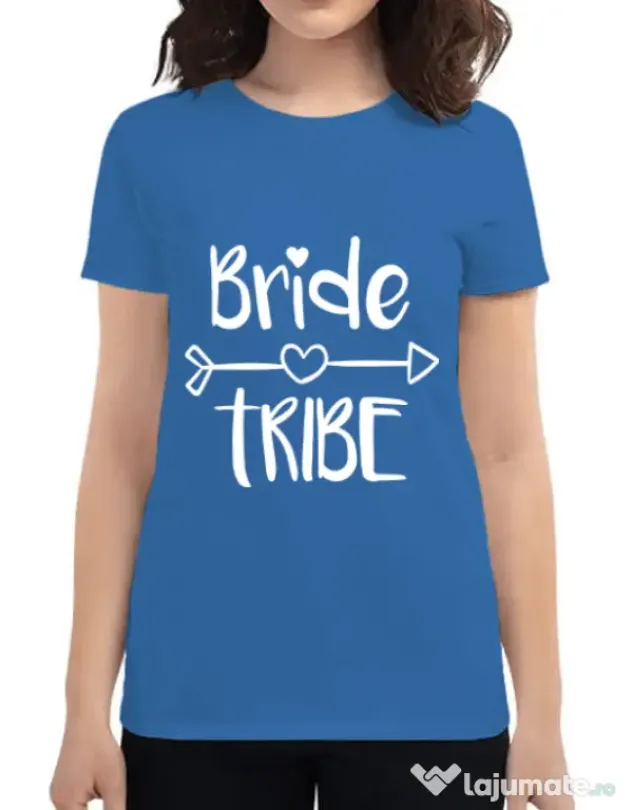 Tricou Petrecerea burlacitelor ADLER Bride tribe Albastru azuriu