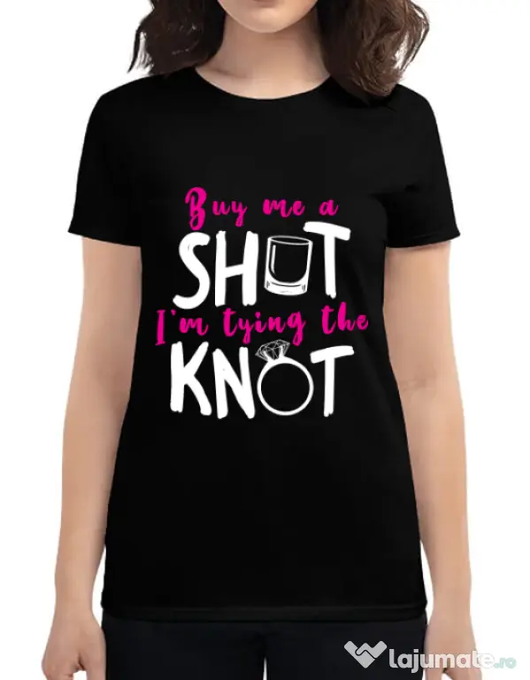 Tricou Petrecerea burlacitelor ADLER Buy me a shot Negru