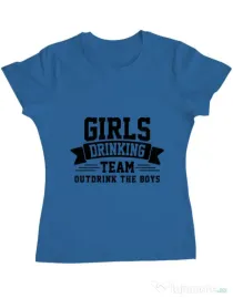 Tricou Petrecerea burlacitelor ADLER Girls drinking team Albastru azuriu