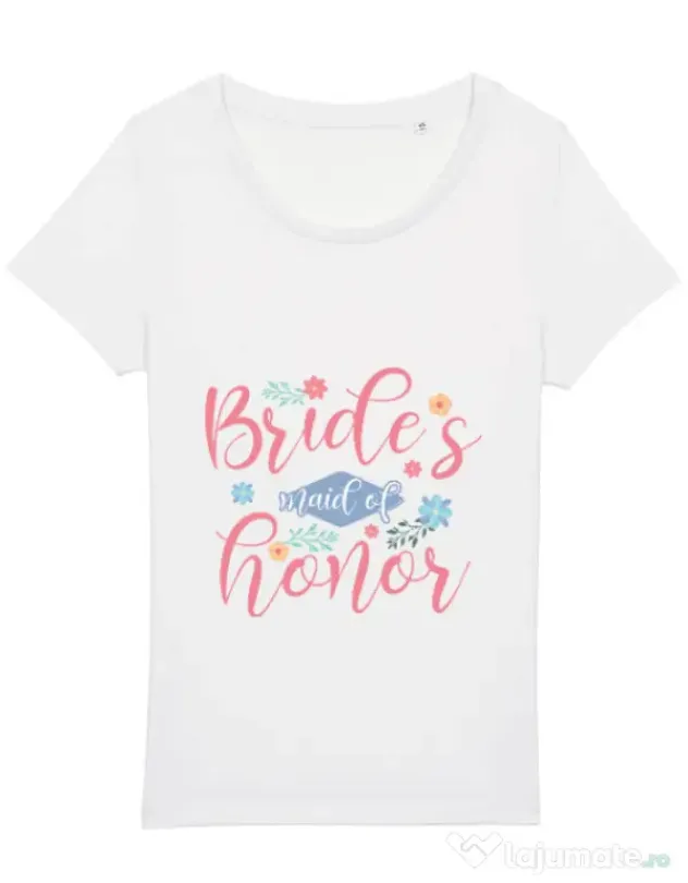 Tricou Petrecerea burlacitelor STANLEY STELLA Brides maid of honor Alb