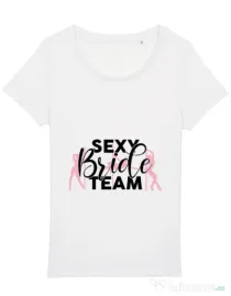 Tricou Petrecerea burlacitelor STANLEY STELLA Sexy bride team Alb