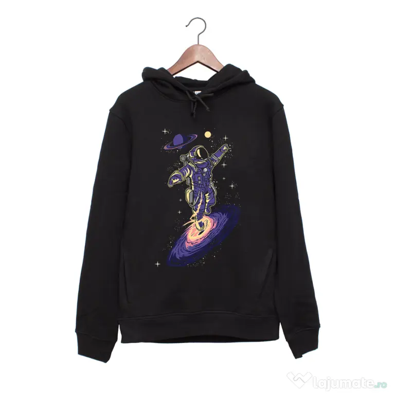 Hanorac personalizat negru unisex Black hole