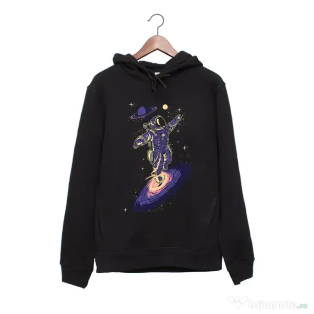Hanorac personalizat negru unisex Black hole