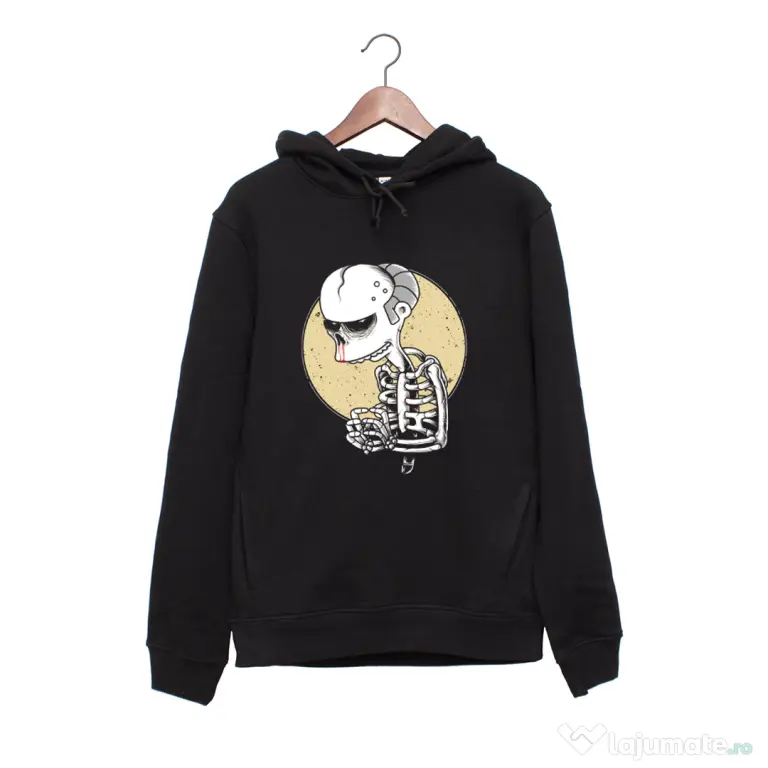 Hanorac personalizat negru unisex Death of grandfather