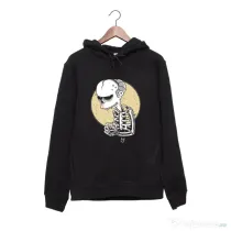 Hanorac personalizat negru unisex Death of grandfather