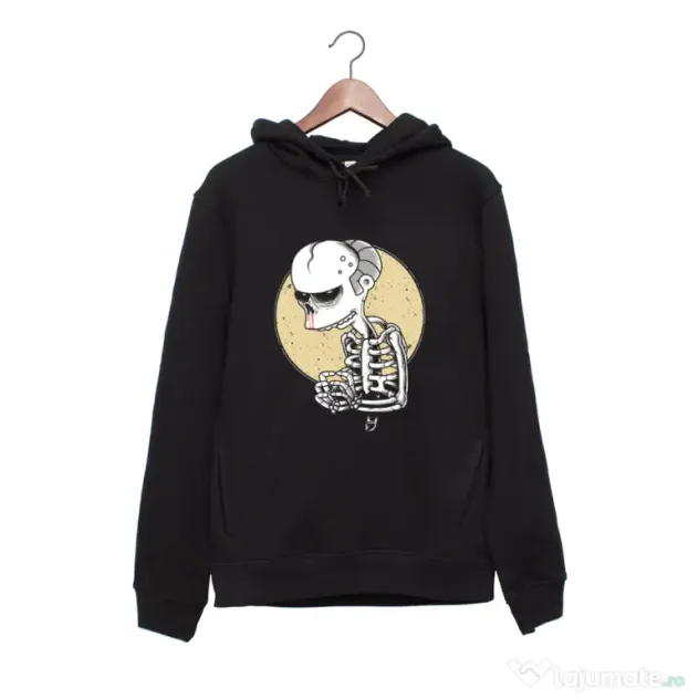 Hanorac personalizat negru unisex Death of grandfather