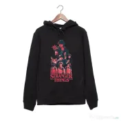Hanorac personalizat negru unisex Stranger team 