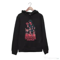 Hanorac personalizat negru unisex Stranger team