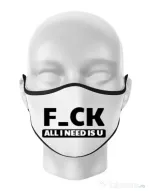 Masca personalizata reutilizabila All i need is U Alb