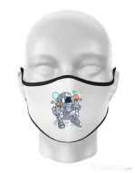 Masca personalizata reutilizabila Astronaut Ice Cream Alb