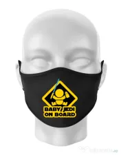 Masca personalizata reutilizabila Baby Jedi Negru 
