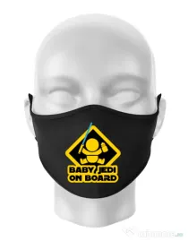 Masca personalizata reutilizabila Baby Jedi Negru