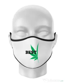 Masca personalizata reutilizabila Best buds 1 Alb