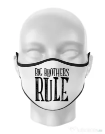 Masca personalizata reutilizabila Big brothers rule Alb
