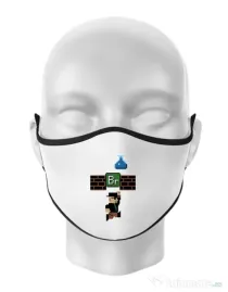 Masca personalizata reutilizabila Breaking Mario Alb