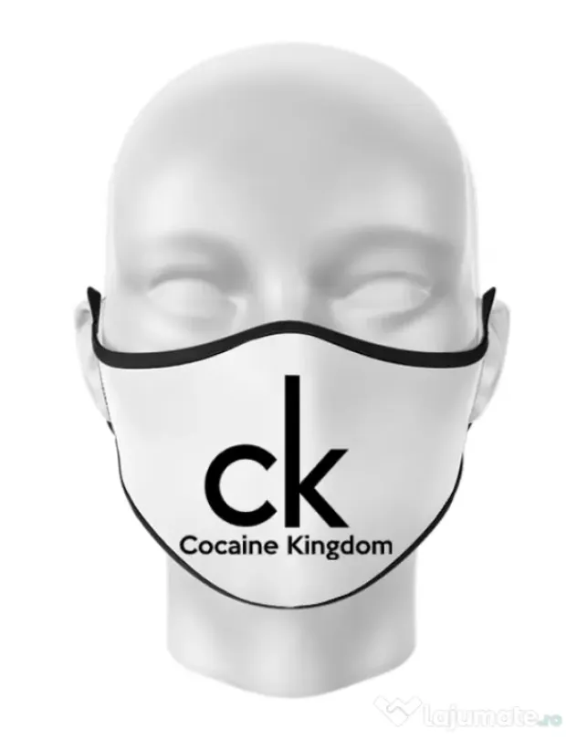 Masca personalizata reutilizabila Cocaine kingdom Alb
