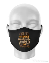 Masca personalizata reutilizabila Coffee and dogs Negru