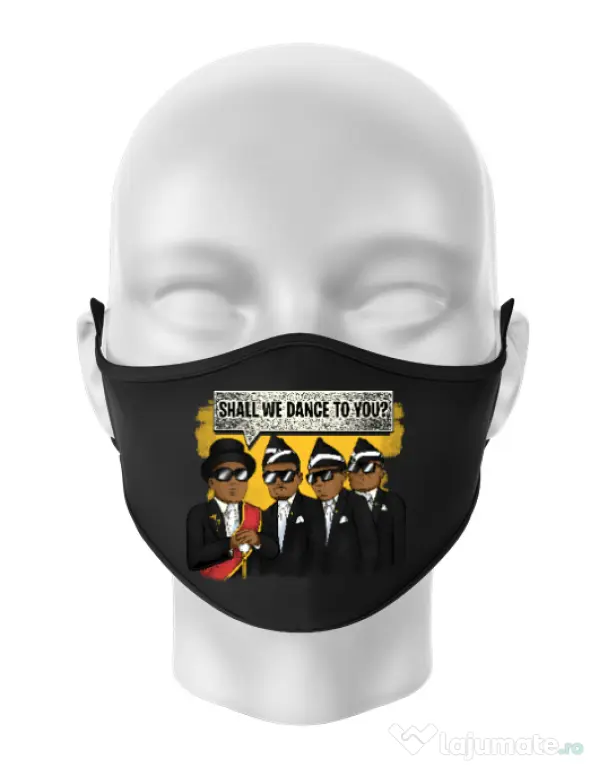 Masca personalizata reutilizabila Dance meme Negru