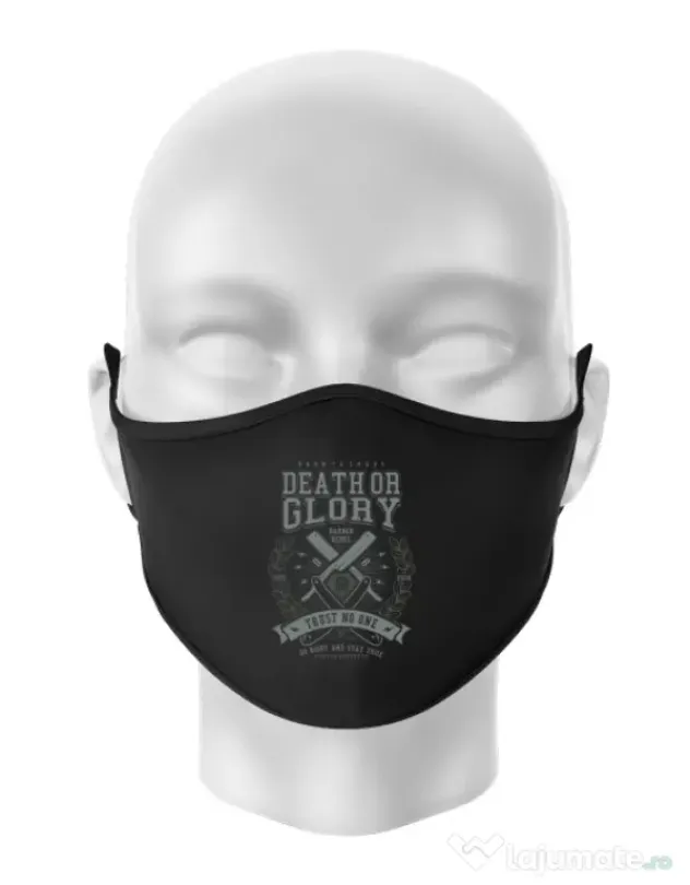 Masca personalizata reutilizabila Death or Glory Negru
