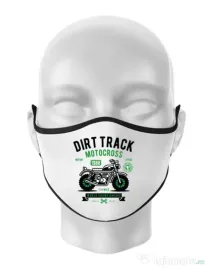 Masca personalizata reutilizabila Dirt Track Alb