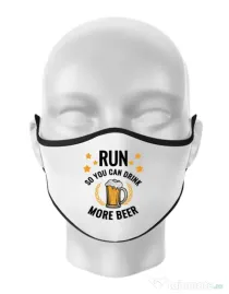 Masca personalizata reutilizabila Drinking more beer Alb