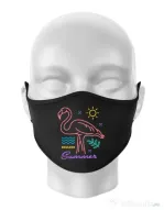 Masca personalizata reutilizabila Flamingo endless summer Negru