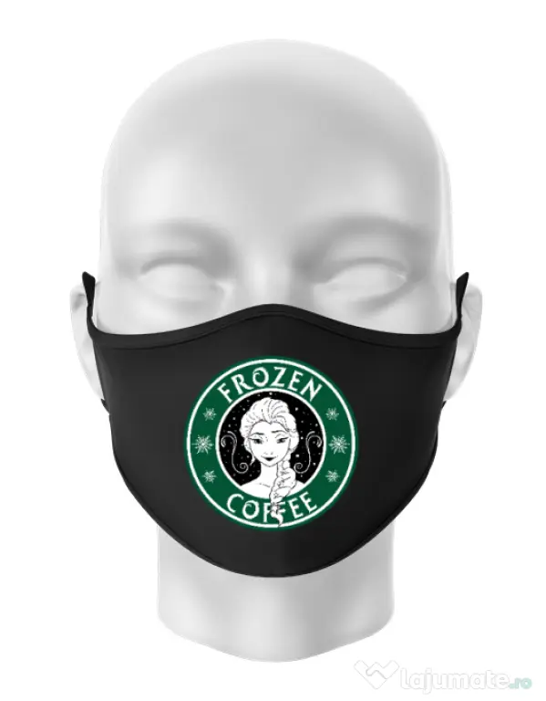 Masca personalizata reutilizabila Frozen coffee Negru