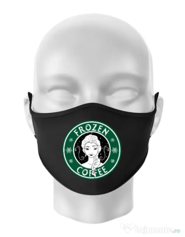 Masca personalizata reutilizabila Frozen coffee Negru