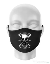 Masca personalizata reutilizabila Gangster skull Negru