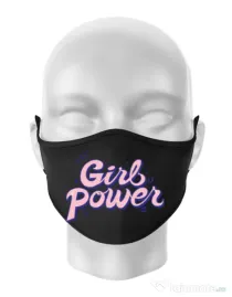 Masca personalizata reutilizabila Girl power Negru