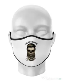 Masca personalizata reutilizabila Great beard Alb