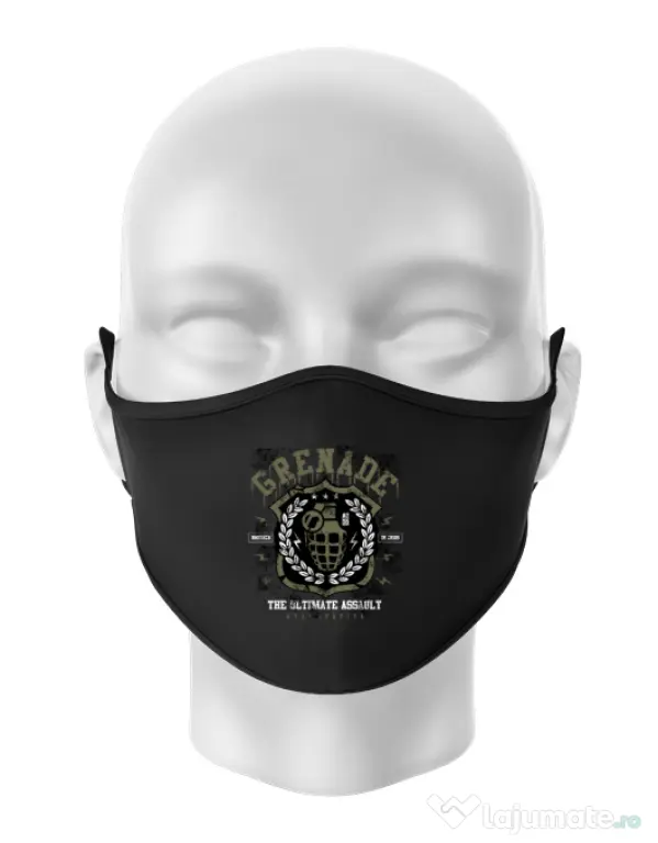 Masca personalizata reutilizabila Grenade Negru
