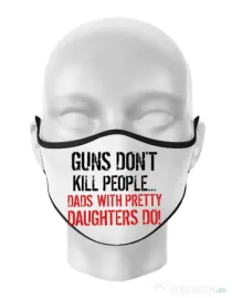 Masca personalizata reutilizabila Guns dont kill Alb