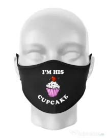 Masca personalizata reutilizabila His cupcake Negru