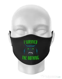 Masca personalizata reutilizabila I survived Negru