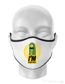Masca personalizata reutilizabila I'm pickle Rick! Alb