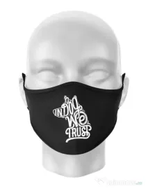 Masca personalizata reutilizabila In dog we trust Negru