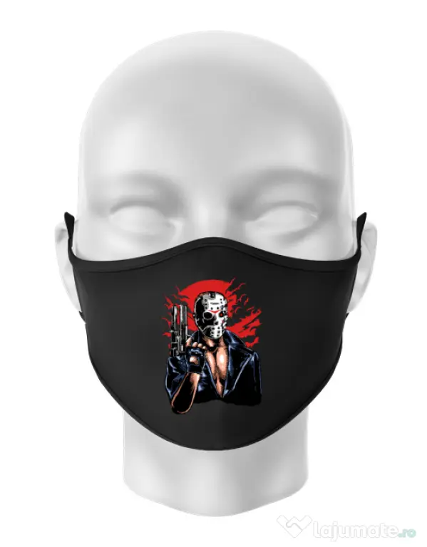 Masca personalizata reutilizabila Jason will be back Negru