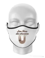 Masca personalizata reutilizabila Live slow, die whenever Alb