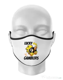 Masca personalizata reutilizabila Lucky gamblers Alb