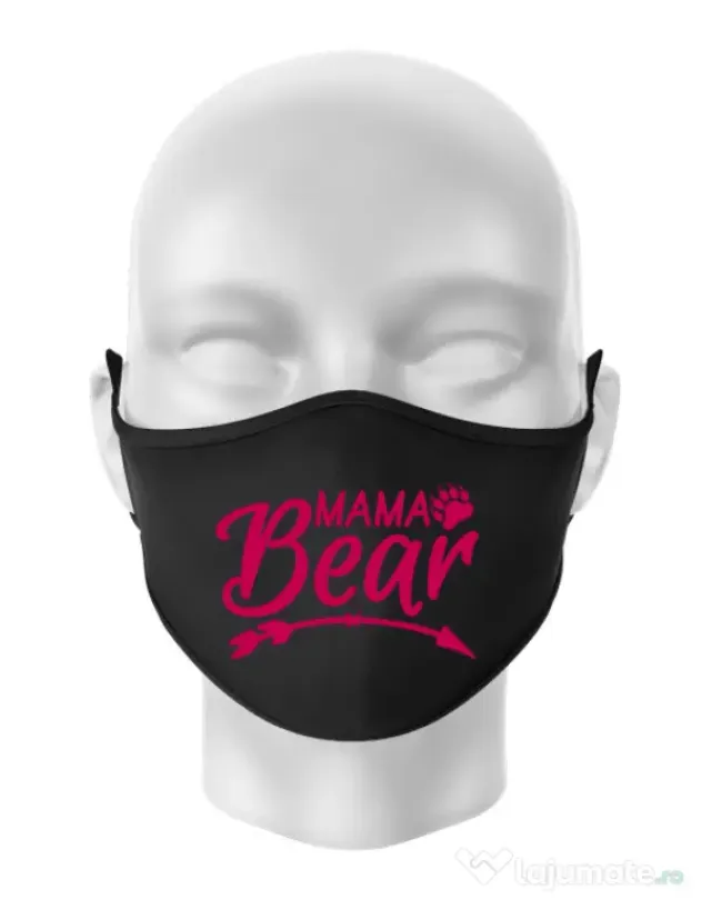 Masca personalizata reutilizabila Mama bear Negru