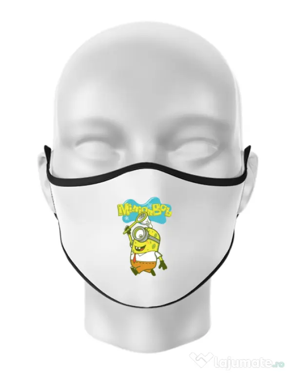 Masca personalizata reutilizabila MinionBob Alb